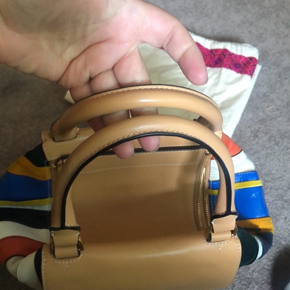 Tory Burch Half-Moon Balloon Stripe Satchel - Picture 4 of 12